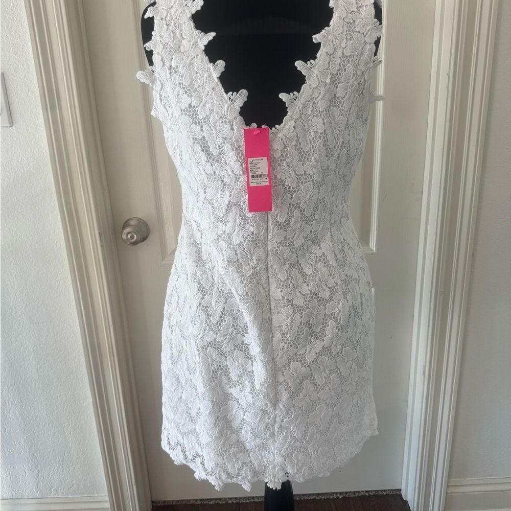 NWT Lilly Pulitzer Elegant White Lace Dress, Sz 14 - Picture 5 of 8